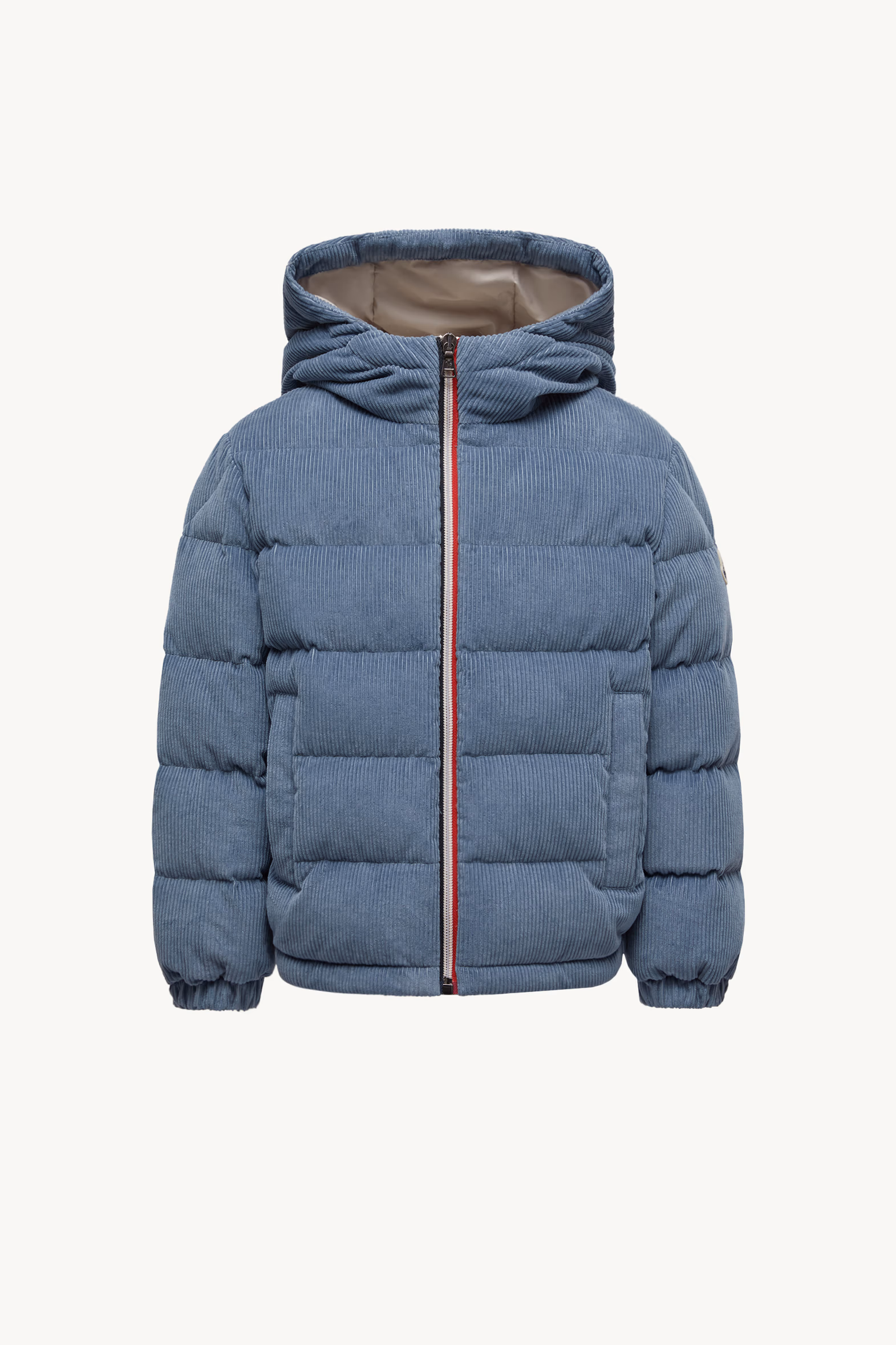 Puki Hooded Corduroy Down Jacket Boy Cobalt Blue Moncler 0